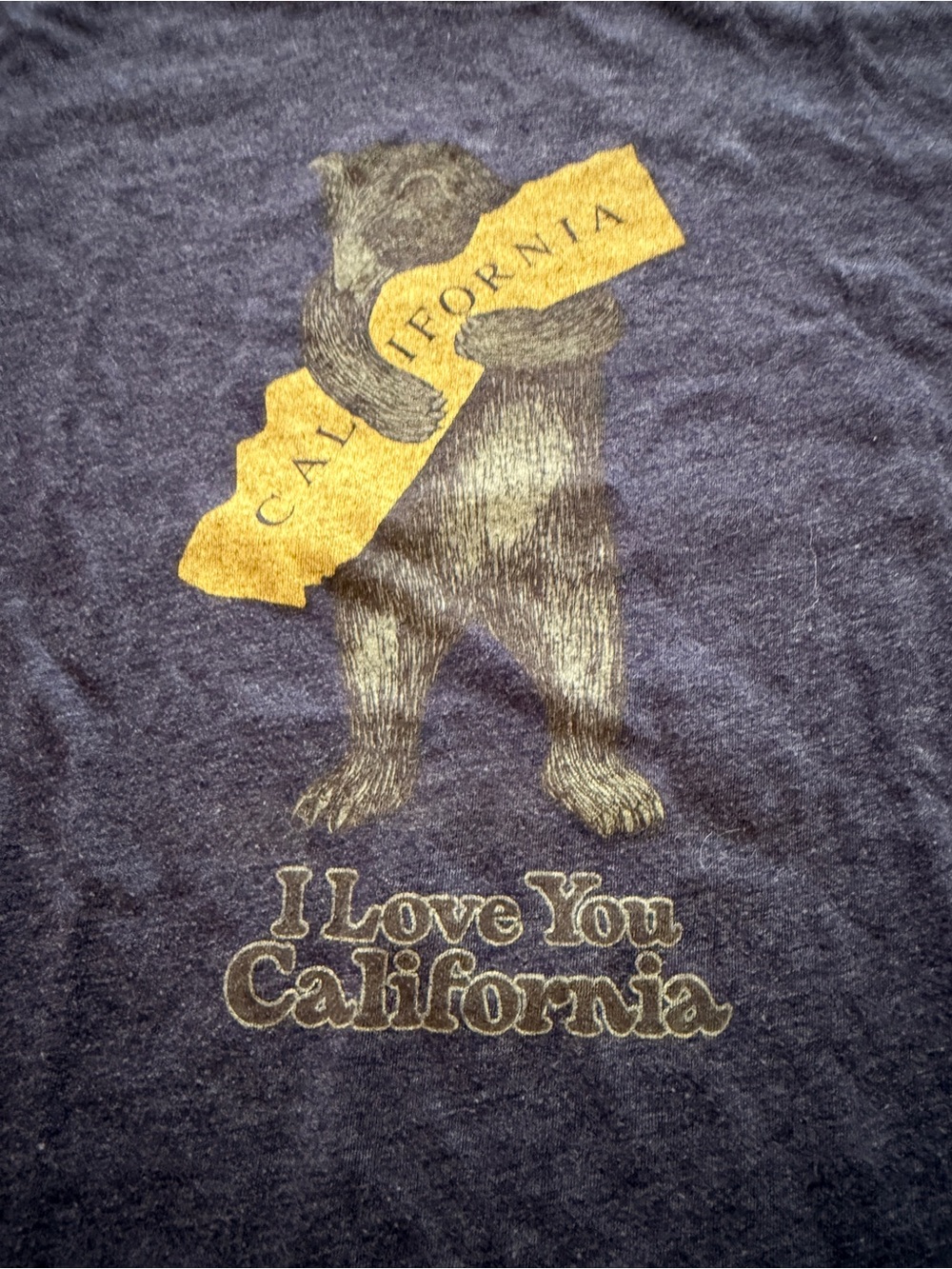 I Love You California Graphic bear- medium purple